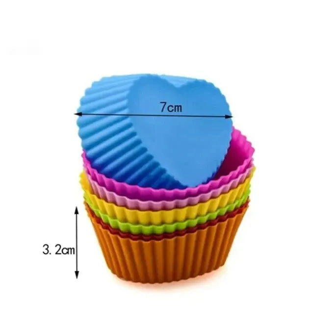 Moule à Muffins en Silicone 12 Pièces – Formes Originales (Cœur, Étoile, Fleur...) pour Pâtisseries Créatives - Ustensile de chef