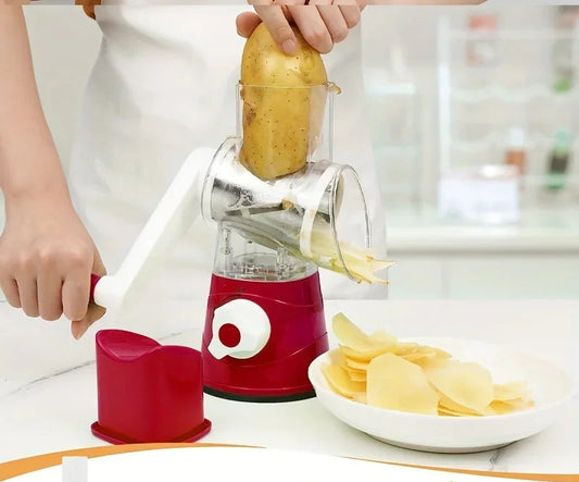 Coupe-Légumes Manuel Multifonction 3-en-1 avec coupe de pommes de terre et accessoires pratiques