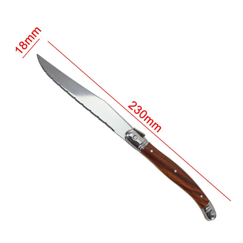 Couteaux à Steak Forgés Main avec une lame de 230 mm et un manche en bois élégant