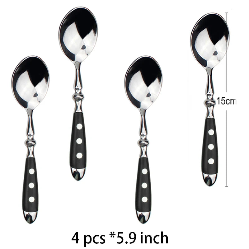 Set de 4 cuillères élégantes de qualité 15 cm, Couverts Élégants Choix Couteaux, Fourchettes ou Cuillères