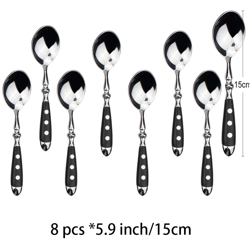 Couverts Élégants Choix Couteaux, Fourchettes ou Cuillères en acier inoxydable, 8 pièces de 15 cm