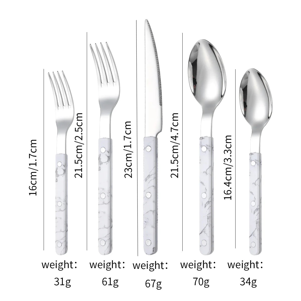 Couverts en Inox – Set Élégant 1 personne avec fourchette, couteau et cuillère en inox pour repas raffinés