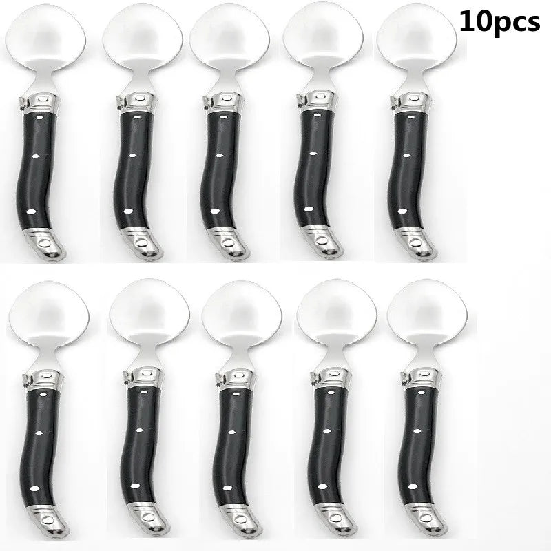 Set de 10 cuillères à café Laguiole – Acier Inox 304 avec poignées élégantes et confortables