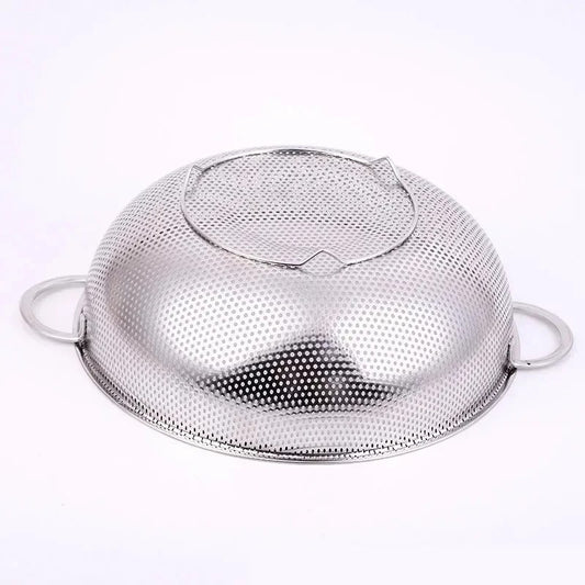 Égouttoir en Inox – Passoire de Cuisine en Acier Inoxydable Multi-Usages avec poignées pratiques