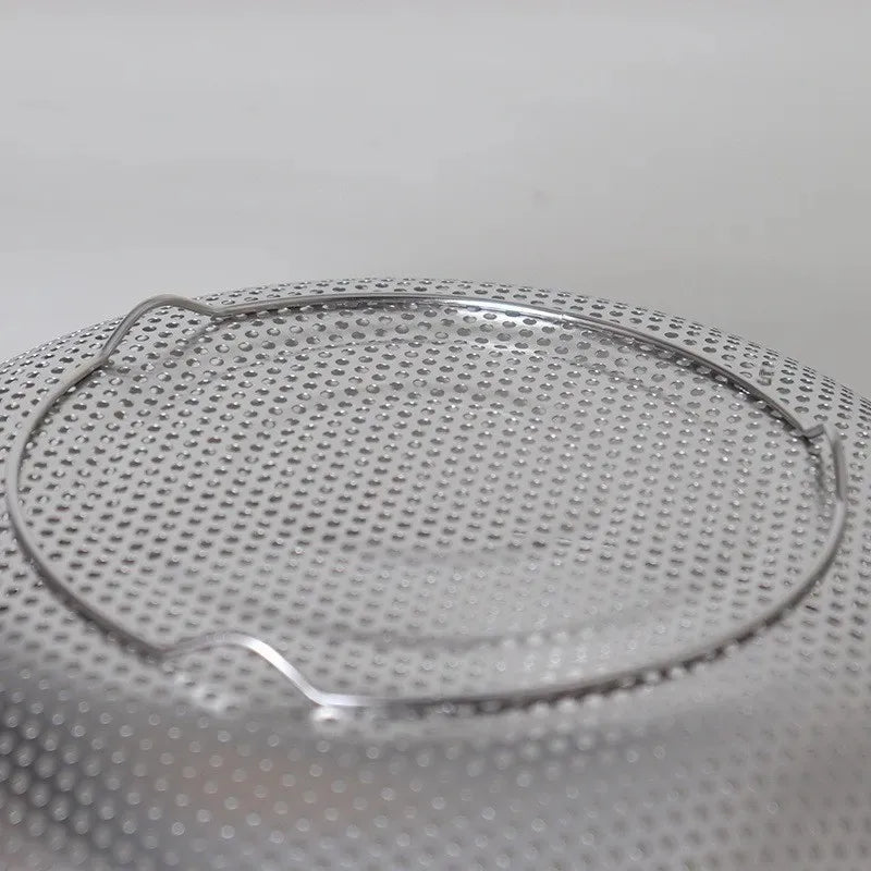 Ustensile de chef Panier égouttoir inox polyvalent perforé en acier inoxydable avec anse