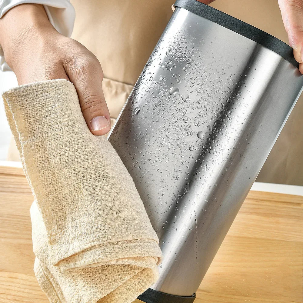 Range-Couteaux Inox Compact – Rangement Cuisine Pratique en acier inoxydable brossé avec gouttes d eau essuyé à la main