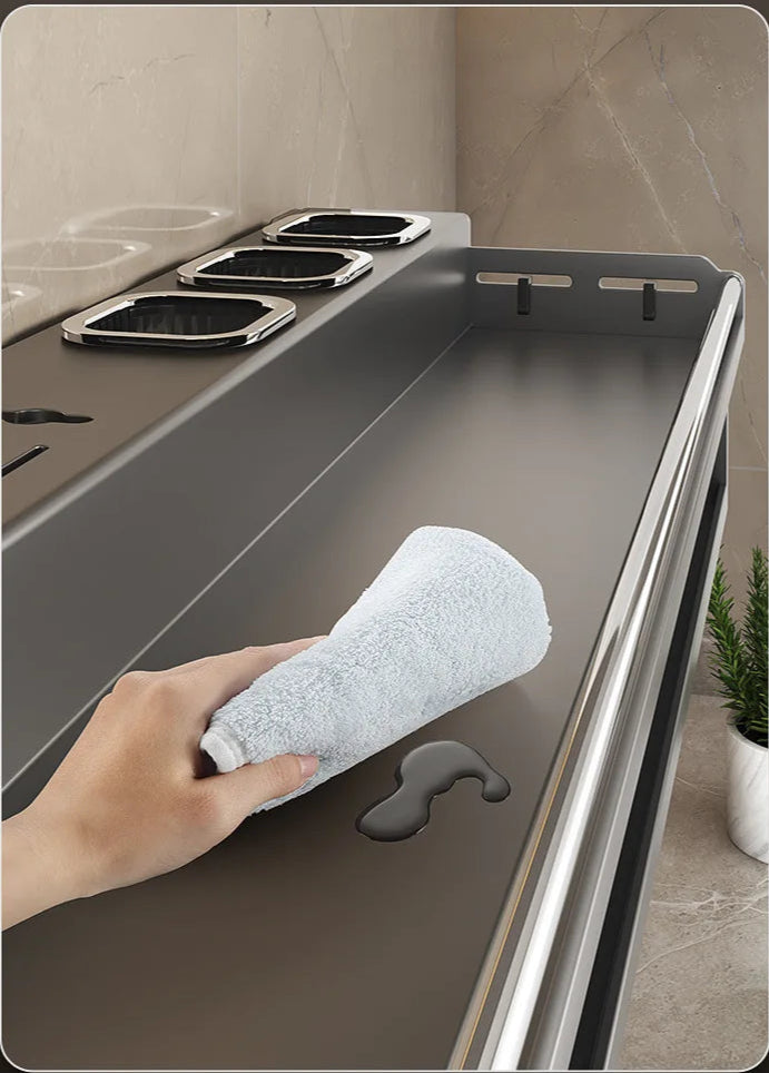 Étagère Murale Cuisine 30/40/50 cm – Rangement Multi-Fonction, main essuyant étagère inox au-dessus du plan