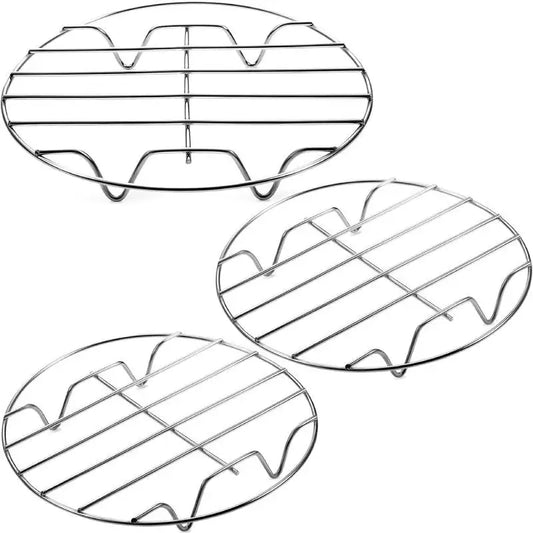 Ensemble 3 grilles rondes en acier inoxydable pour cuisson et service Repose Plat en Acier Inoxydable – Cuisson et Service.