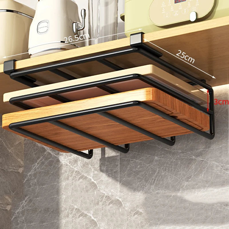 Support de Rangement Inox – Cuisine Organisée: organise planches à découper et ustensiles sous meuble noir