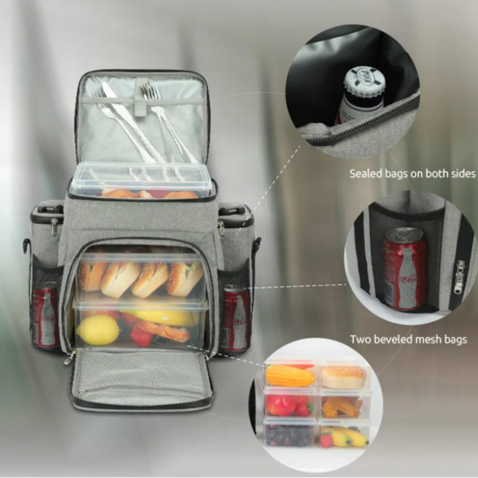 Sac Isotherme DENUONISS – Grand, Résistant et Élégant de Ustensile de chef avec compartiments pour aliments et boissons