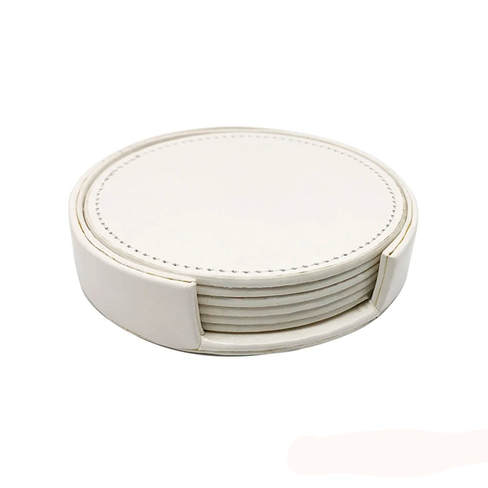 Dessous de Verre Cuir Effet Marbré Lot 6 Support en cuir élégant pour protéger vos surfaces