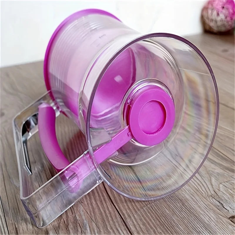 Distributeur de Pâte 900 ml transparent et rose avec poignée ergonomique pour une utilisation facile