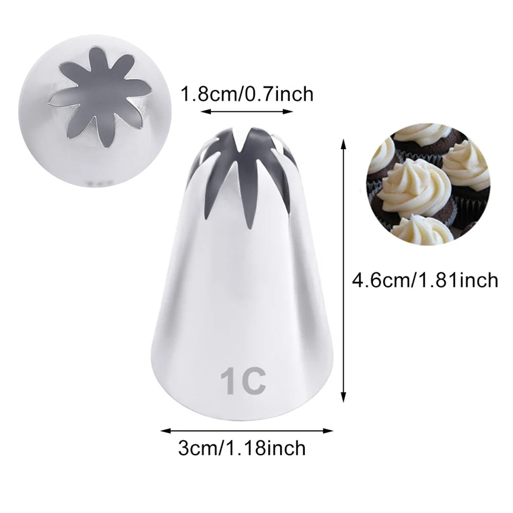 Douilles à Pâtisserie Inox pour Décoration – 4 Pièces avec designs variés pour embellir vos gâteaux et cupcakes