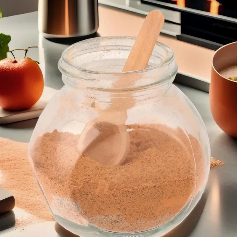 Cuillères à épices en bois – Lot pratique 10 à 30 pièces. Cuillère en bois dans bocal de poudre