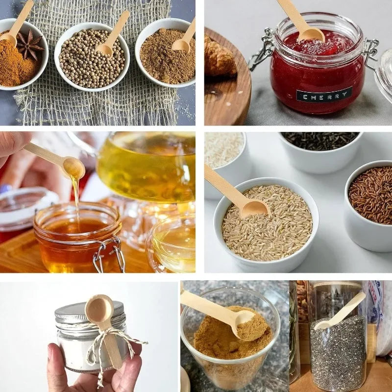Cuillères à épices en bois – Lot pratique 10 à 30 pièces. Ensemble de petites cuillères en bois pour épices, miel et condiments