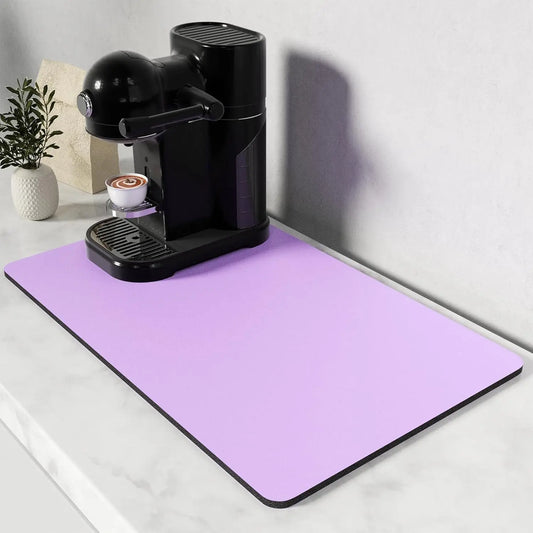 Tapis de Séchage Cuisine – Antidérapant, Écologique. Tapis violet pour cafetière protégeant le plan de travail et absorbant