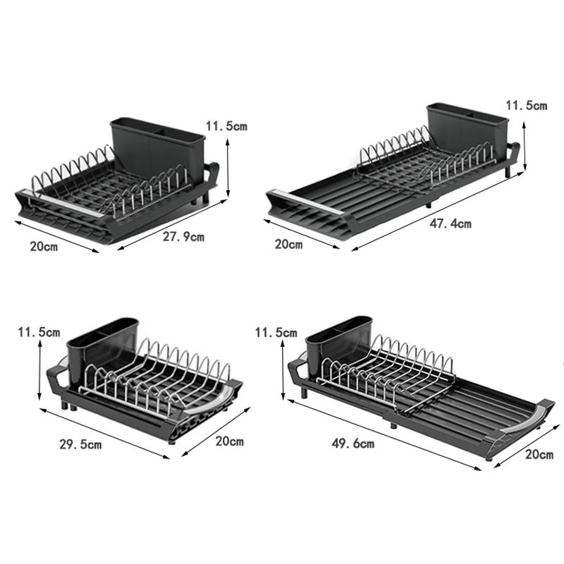 Égouttoir à Vaisselle Extensible pour Petite Cuisine avec différents réglages pour s'adapter aux espaces réduits