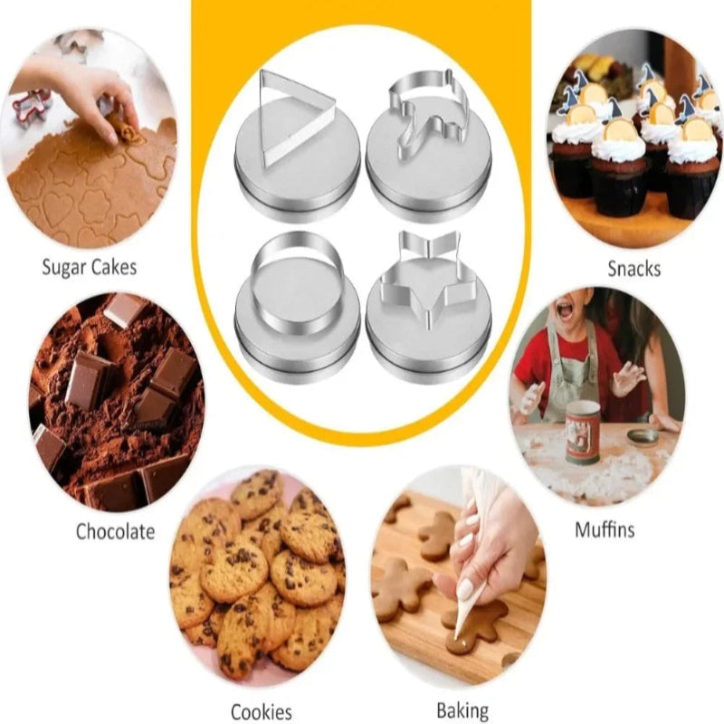 Emporte-Pièces Créatifs – Lot de 4 Formes pour Biscuits en acier inoxydable pour pâtisserie variée