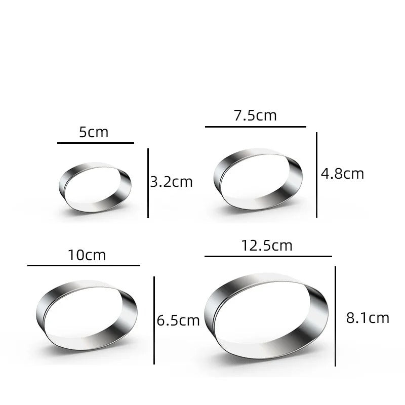 Emporte-Pièces Inox – Carrés, Rectangles ou Ovales, Lot de 4 avec différentes tailles de découpe