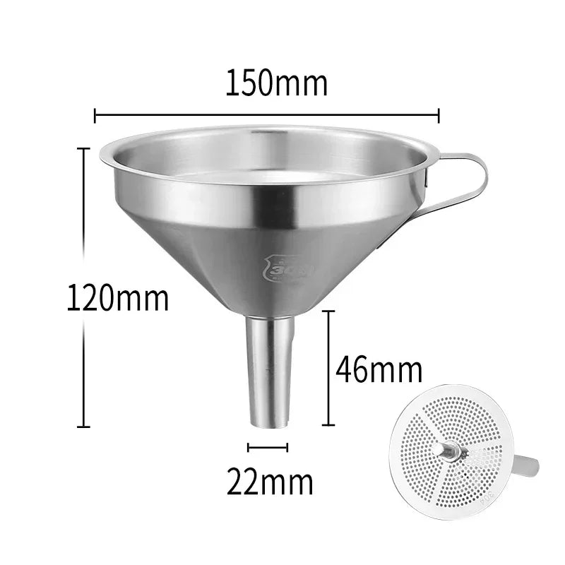 Entonnoir de Cuisine Inox 304 Précis et Durable avec une capacité de 150mm pour un usage pratique