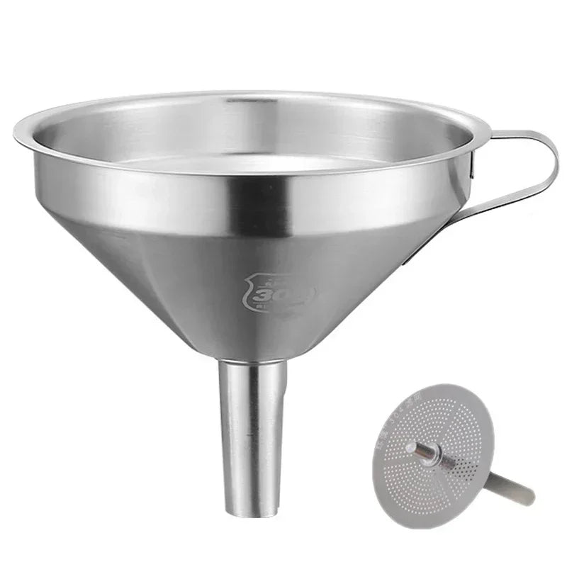Entonnoir de Cuisine Inox 304 Précis et Durable avec trou pour un versement facile et propre