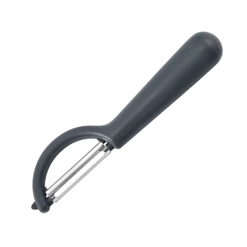 Éplucheur Inox Multifonction – Fruits Légumes Antidérapant avec manche ergonomique noir