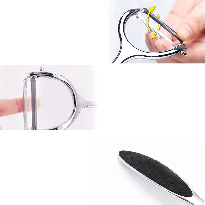 Éplucheur Légumes Inox Multifonction – Lame Ultra Tranchante en acier inoxydable avec manche ergonomique antidérapant