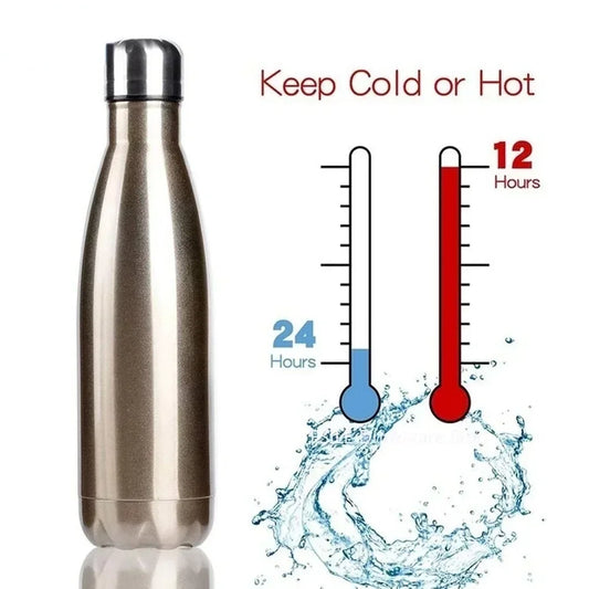 Bouteille Isotherme Inox – Gourde Sport Thermos Étanche bouteille inox dorée 24h froid 12h chaud