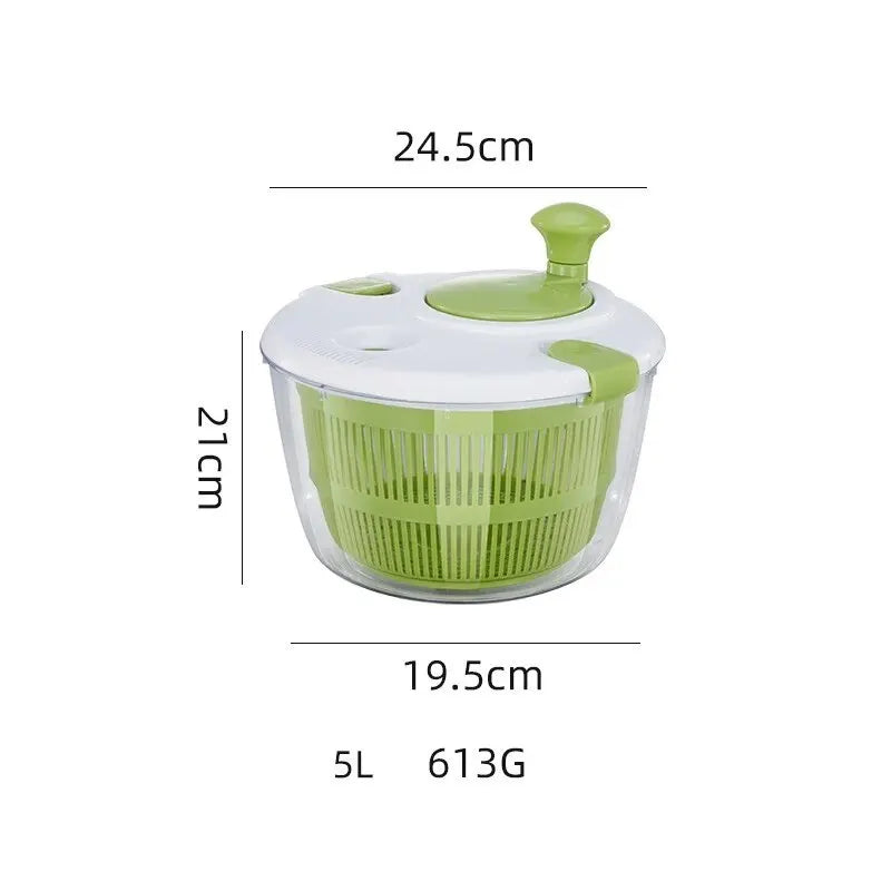 Essoreuse à Salade Manuelle 5L Ustensile de chef en plastique vert et blanc avec dimensions