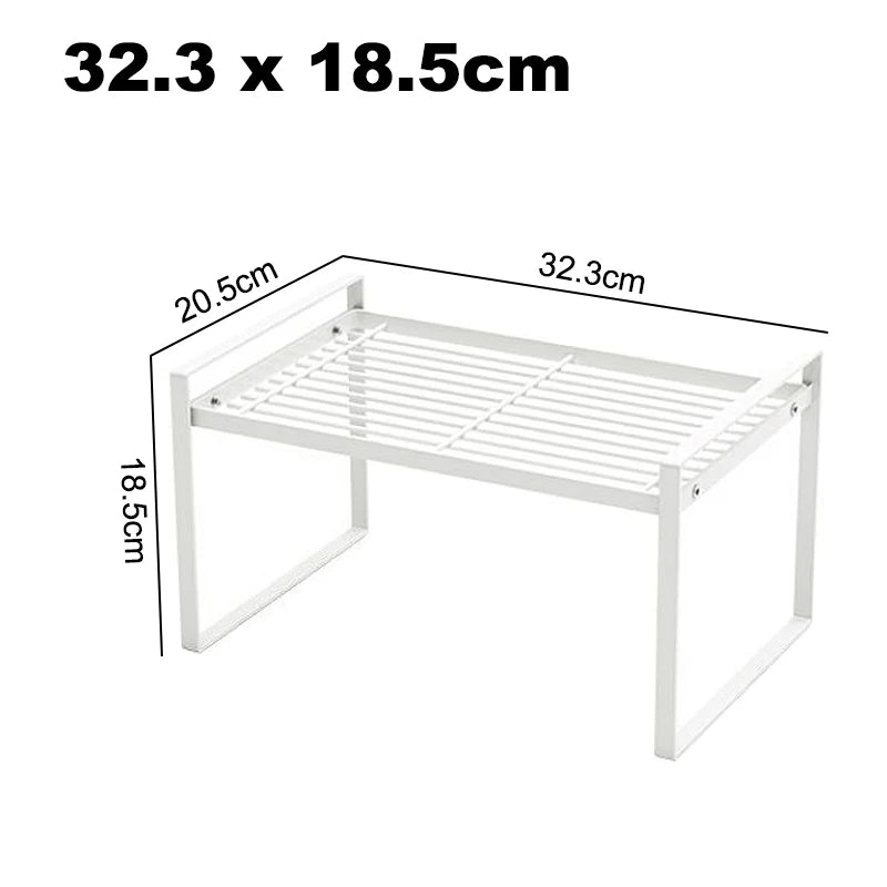 Étagère de Rangement Inox pour Cuisine Moderne et Pratique dimensions 32.3 x 18.5 cm en métal blanc