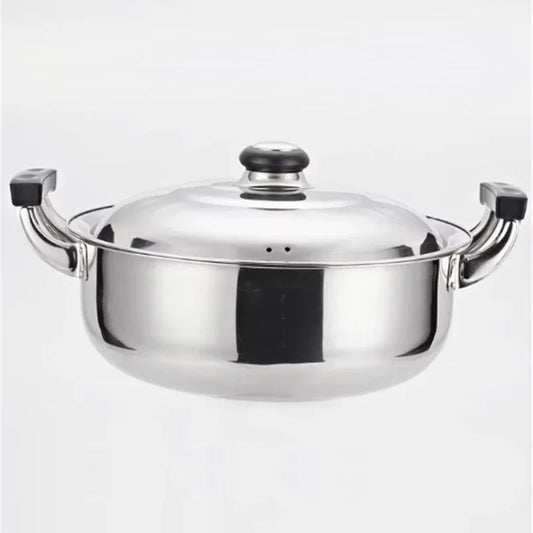 Faitout Inox 20-32 cm – Tous Feux Dont Induction avec couvercle et poignées noires Ustensile de chef