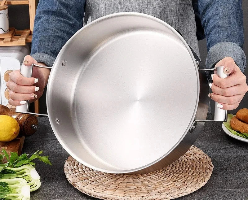 Faitout Inox 304 KEMORELA – 28/34 cm – Tous Feux & Couvercle avec poignées ergonomiques