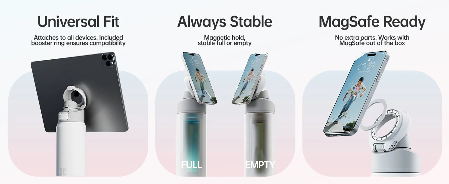 Thermos FEIJIAN 710/950ml – Inox avec support téléphone. Thermos inox avec support magnétique MagSafe pour smartphone