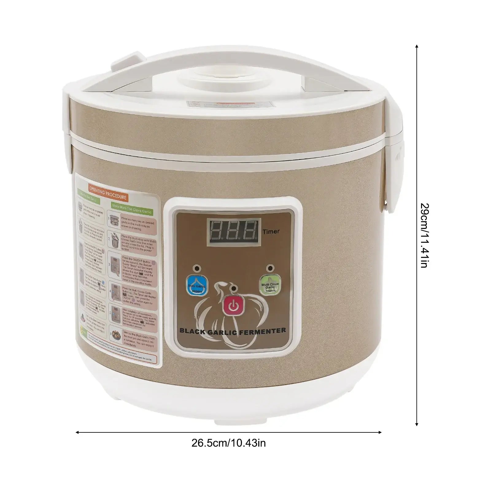 Fermenteur Ail Noir 5L Ustensile de chef pour la fermentation de l'ail noir avec écran digital