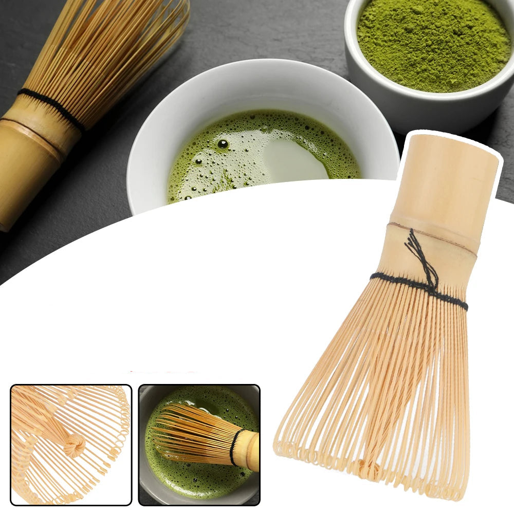Fouet à Matcha en Bambou – Ustensile Traditionnel pour Préparation de Thé avec poudre de matcha et bol
