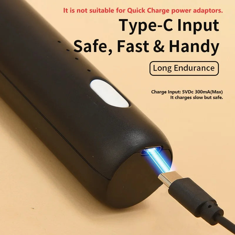Fouet Électrique Rechargeable USB avec prise Type-C pour une charge sécurisée et rapide