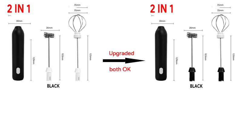 Fouet Électrique Rechargeable USB 2 en 1 avec accessoires pour mélanger et battre en cuisine