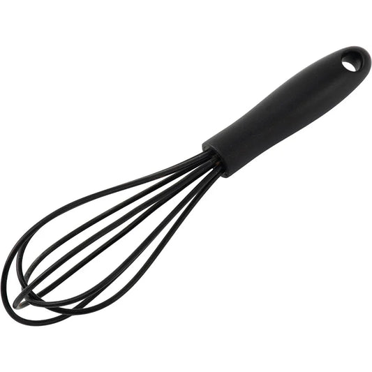 Fouet manuel en Silicone noir avec poignée ergonomique pour ustensiles de cuisine