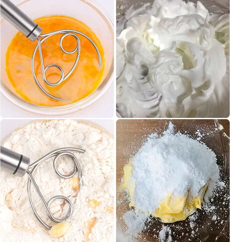 Fouet Mélangeur Pâtisserie Inox – Intégration Facile des Ingrédients pour mélanger œufs, farine et crème en cuisine