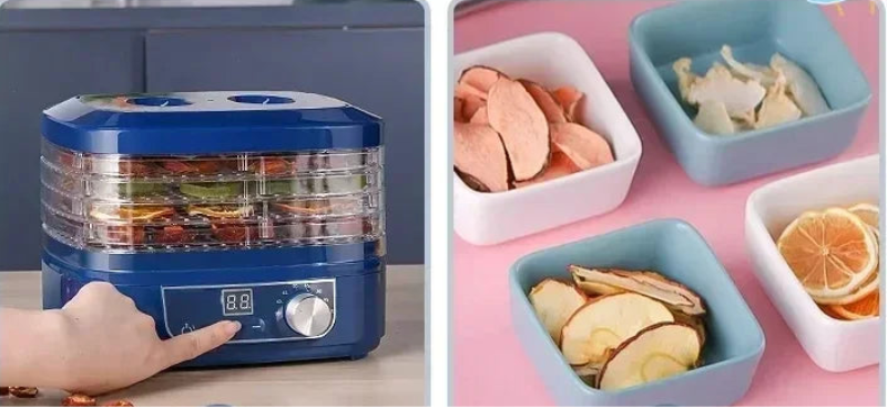 Déshydrateur Alimentaire 5 Niveaux avec Affichage LED et 10 Recettes Offertes dans des bols colorés