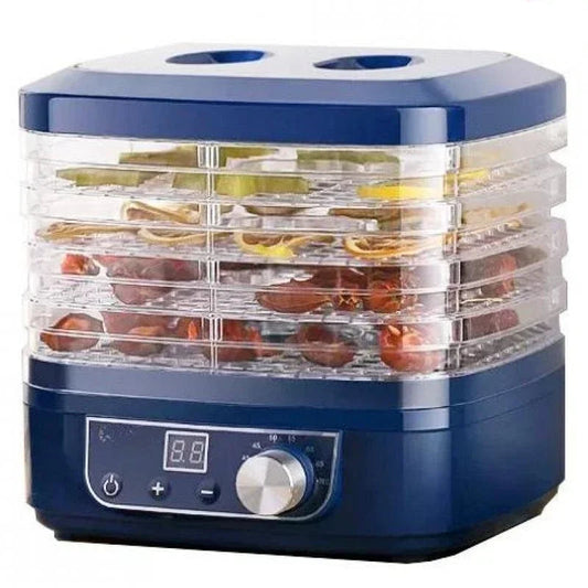 Déshydrateur Alimentaire 5 Niveaux avec fruits variés pour des recettes saines, PDF 10 Recettes Offertes