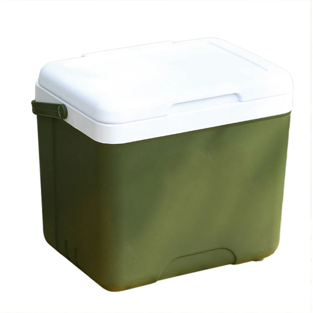 Glacière Portable 13L Isotherme pour Camping & Pique-Nique en vert et blanc avec couvercle étanche