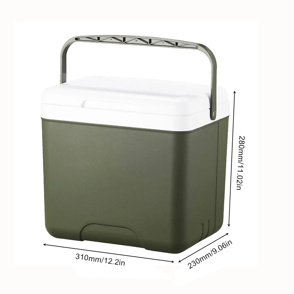 Glacière Portable 13L Isotherme pour Camping & Pique-Nique en vert, format pratique avec poignée