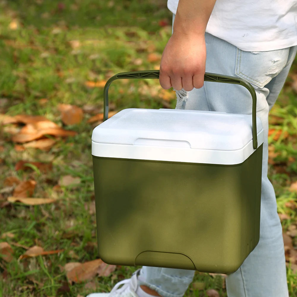 Glacière Portable 13L Isotherme pour Camping & Pique-Nique en vert avec poignée, idéale pour vos sorties.