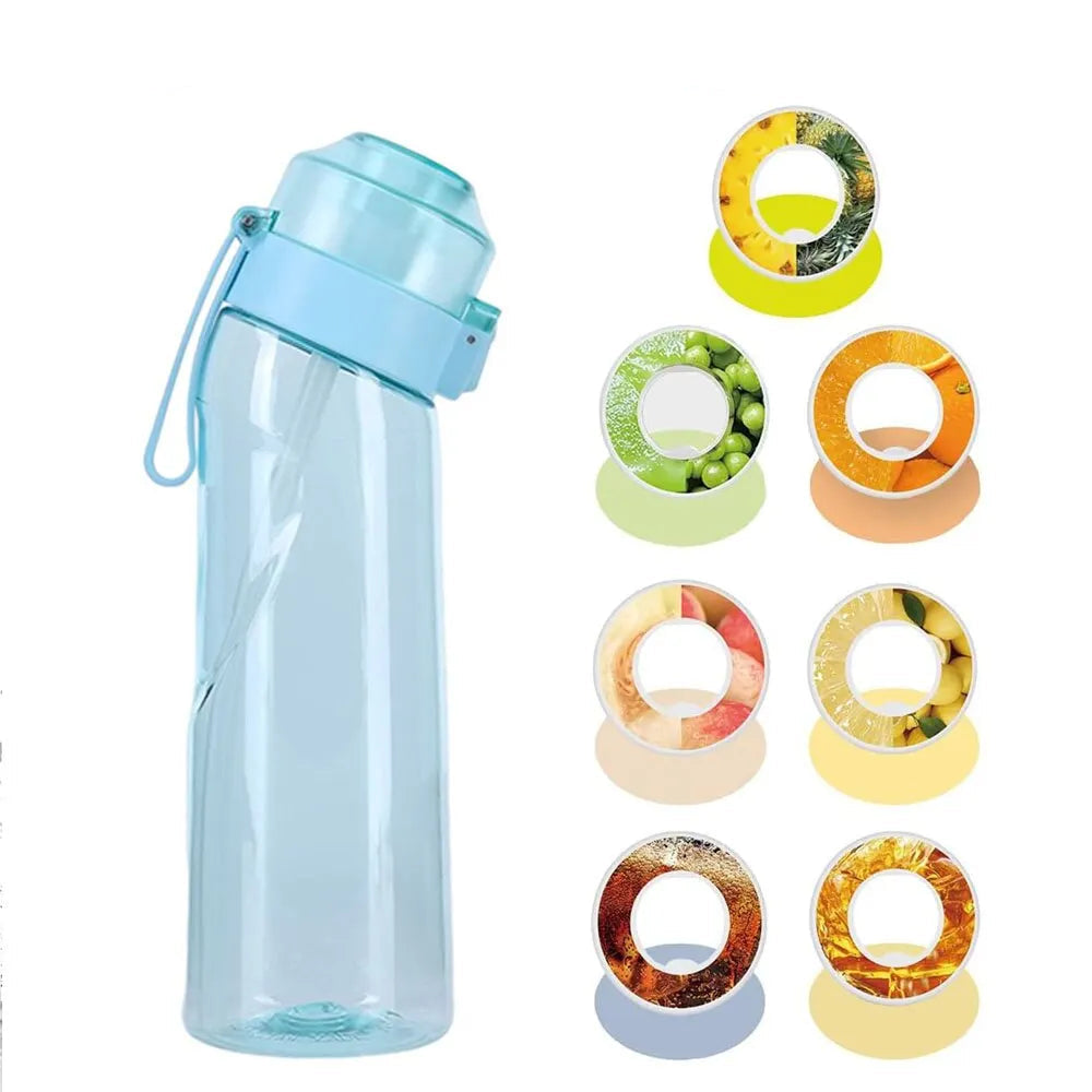 Gourde Air Up 650ml – Eau Sans Sucre, Saveurs Naturelles Incluses avec différents anneaux aromatiques colorés