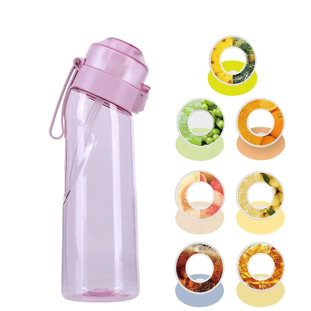 Gourde Air Up 650ml – Eau Sans Sucre, Saveurs Naturelles Incluses avec capsules aromatiques variées couleur rose