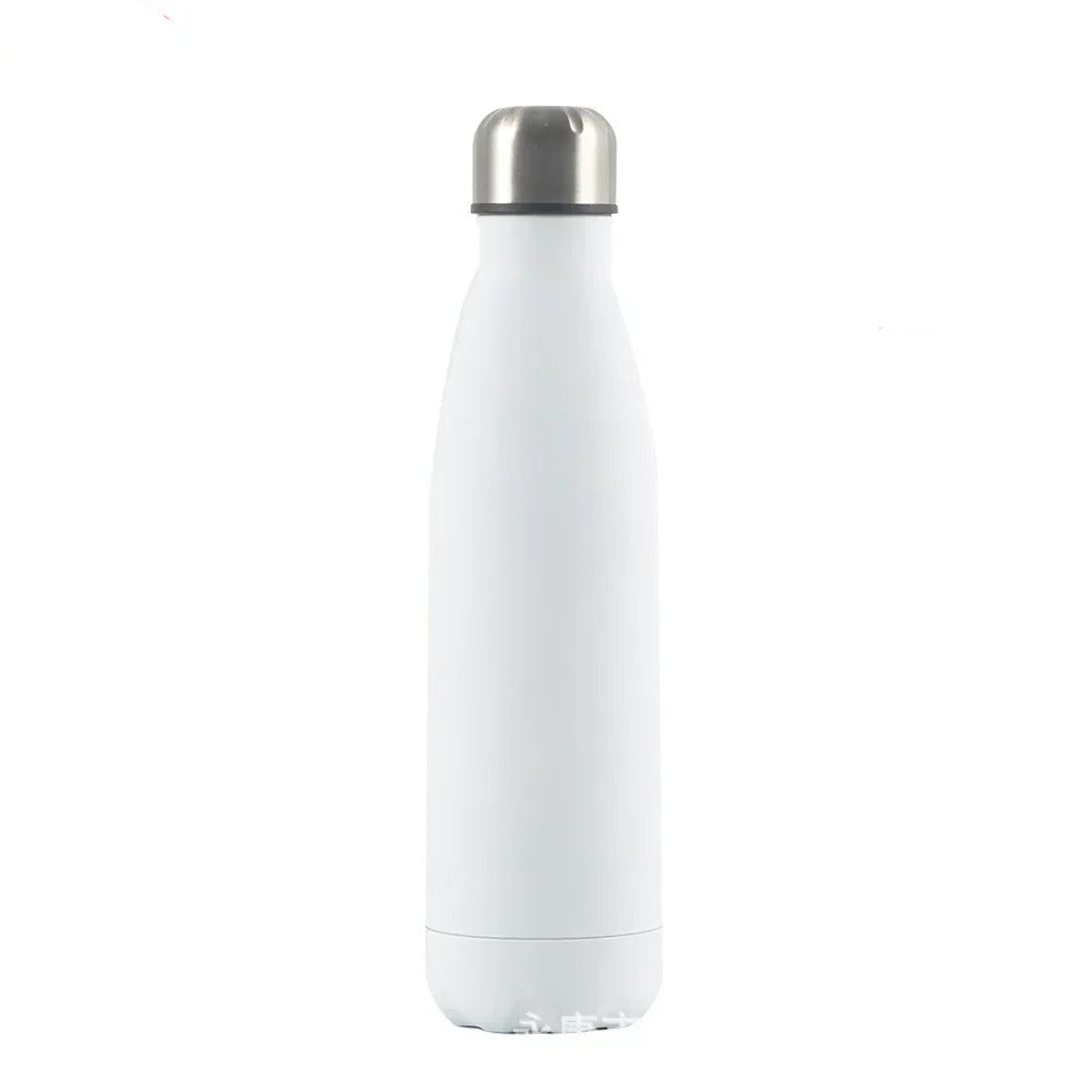 Gourde Isotherme Inox 304 blanche de 500ML, idéale pour garder vos boissons chaudes ou froides