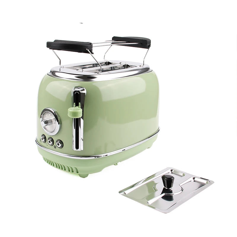 Grille-Pain Électrique Inox DMWD vert pistache avec fonction chauffe-pain et plateau amovible