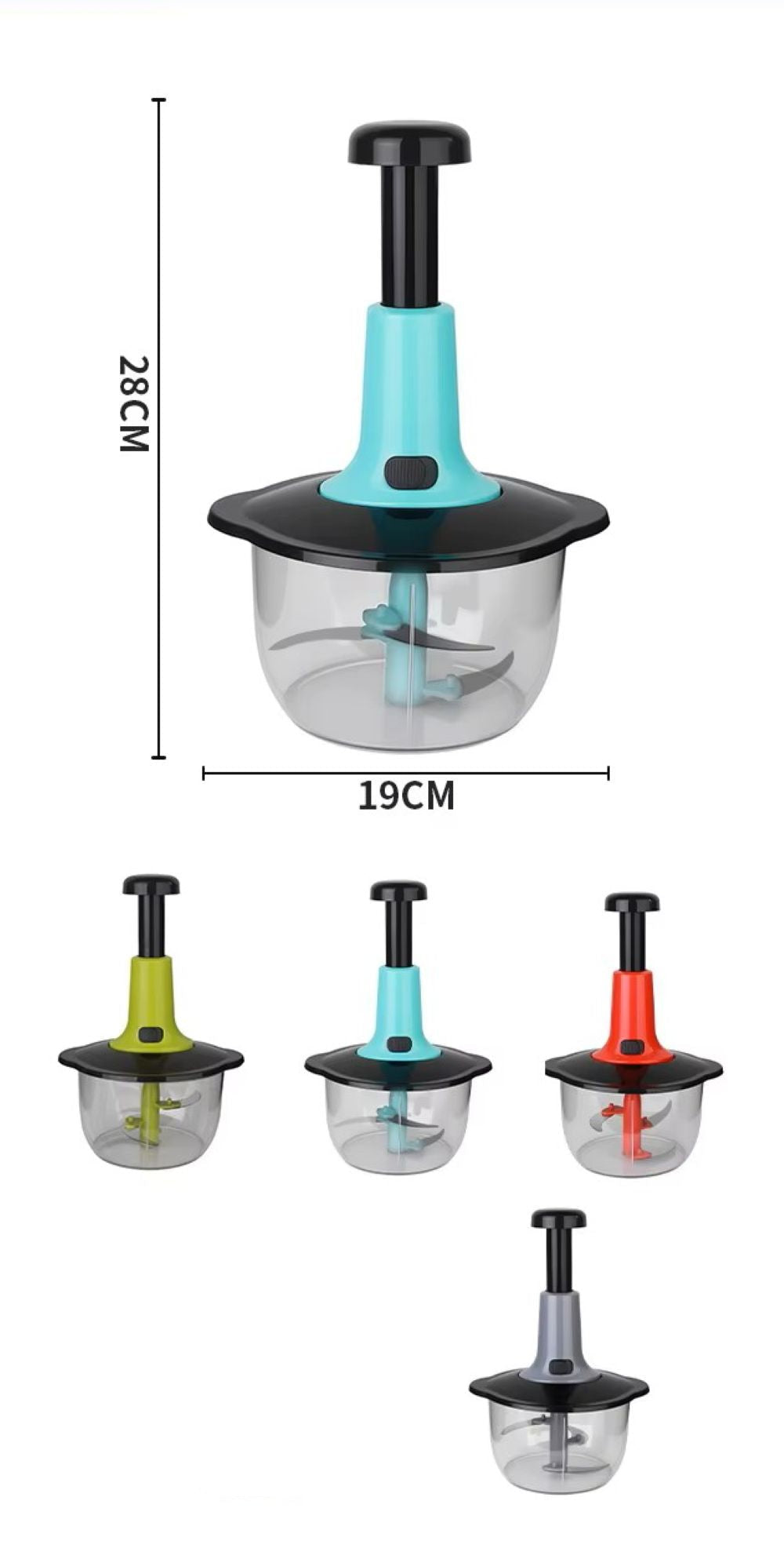 Hachoir Manuel Grande Capacité 2L avec un design moderne et plusieurs couleurs pour une préparation facile des aliments