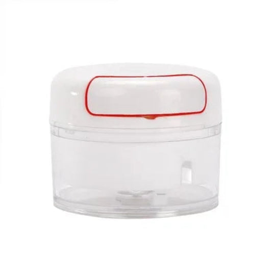 Hachoir Manuel Multifonction – 500/900 ml Inox Cuisine avec récipient transparent et couvercle blanc